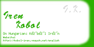 iren kobol business card